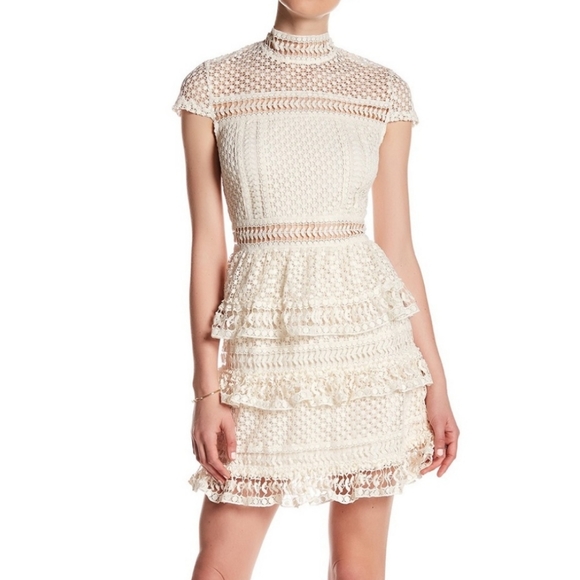 Romeo & Juliet Couture Dresses & Skirts - ROMEO AND JULIET COUTURE  MOCK TURTLE NECK CAP SLEEVE IVORY DRESS